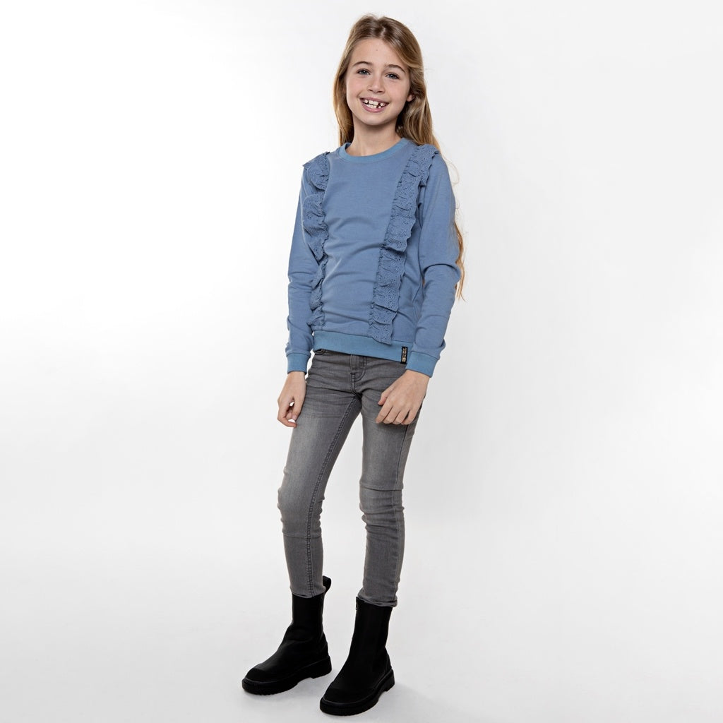 No Way Monday Mädchen-Pullover blau