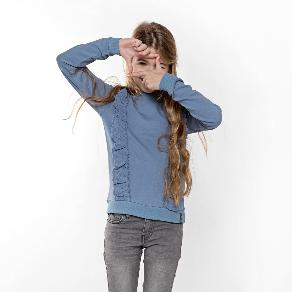 No Way Monday Mädchen-Pullover blau